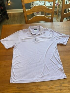 Brand New - Greg Norman Collection Light Lavender Striped Performance Polo
